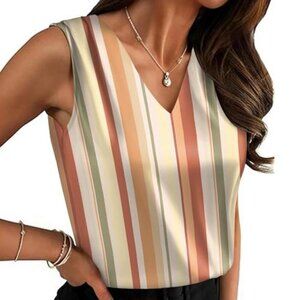Women's Silk Satin Camisole Tank Tops V Neck Pleated Dressy Casual